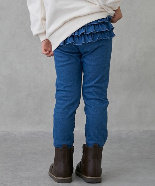 petit main（プティマイン）の「【裏起毛】バックフリルレギンス（レギンス/スパッツ・キッズ・ライトベージュ/モカ/チャコール/ブルー/アイボリー/スモークピンク・100cm/90cm/120cm/80ｃｍ/110cm）」の18枚目の写真