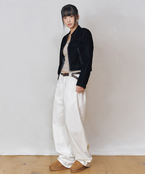 セール】[ベルベットデニム]Velvet Denim Jacket DCWJK001BLACK