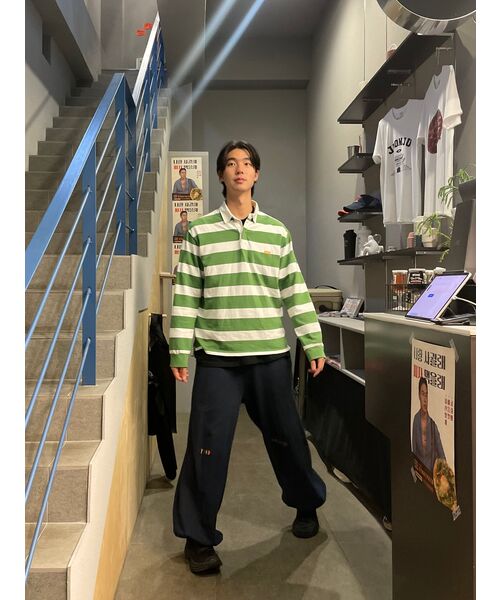 MMLG（エムエムエルジー）の「[Mmlg] STANDARD RUGBY SHIRT (GREEN / WHITE)（ポロシャツ・レディース・その他・SMALL/MEDIUM/LARGE/X-LARGE）」の3枚目の写真