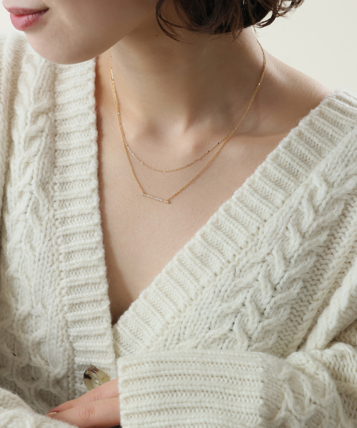 SLOBE IENA(スローブイエナ)の「SLOBE ペタルチェーンネックレス K10(ネックレス・レディース・ゴールド・FREE)」の2枚目の写真