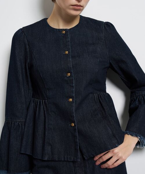 LANVIN en Bleu（ランバンオンブルー）の「デニムペプラムジャケット（その他アウター・レディース・ネイビー・36/38/40）」の10枚目の写真