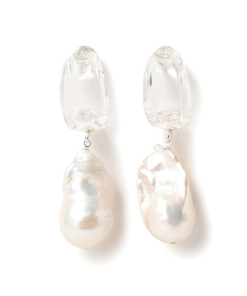 Demi-Luxe BEAMS（デミルクス ビームス）の「Lemme. / バロックパール ピアス（ピアス（両耳用）・レディース・ホワイト・ONE SIZE）」の2枚目の写真