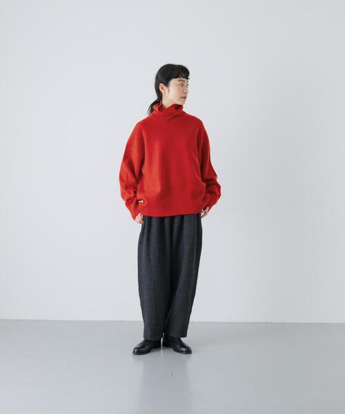 かぐれ（カグレ）の「ハミルトンタートルニット（ニット/セーター・レディース・オートミール/レッド/チャコールグレー・FREE）」の13枚目の写真