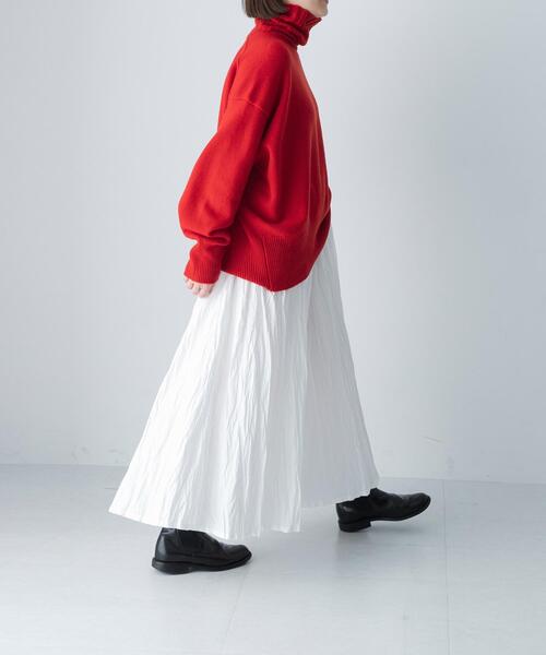 かぐれ（カグレ）の「ハミルトンタートルニット（ニット/セーター・レディース・オートミール/レッド/チャコールグレー・FREE）」の15枚目の写真