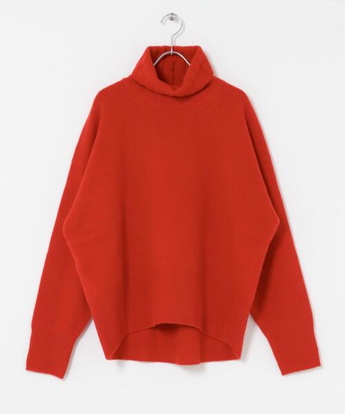 かぐれ（カグレ）の「ハミルトンタートルニット（ニット/セーター・レディース・オートミール/レッド/チャコールグレー・FREE）」の16枚目の写真