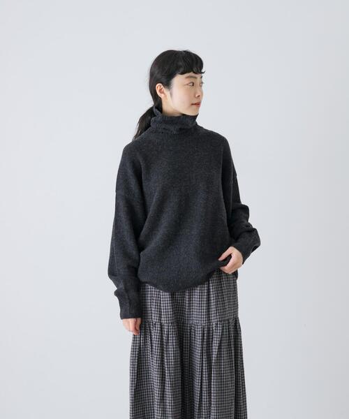 かぐれ（カグレ）の「ハミルトンタートルニット（ニット/セーター・レディース・オートミール/レッド/チャコールグレー・FREE）」の22枚目の写真