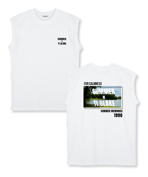 TI.GLAKE(ティーグレイク)の「サマー メモリー オーバーサイズ ノースリーブ Tシャツ ホワイト(Tシャツ/カットソー・レディース・その他・LARGE/X-LARGE/XX-LARGE)」の1枚目の写真