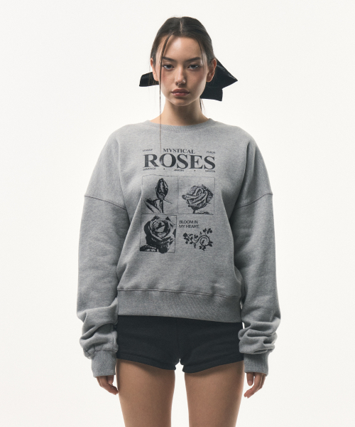 FOR THE WEATHER(フォーザウェザー)の「スタッズローズスウェットシャツ(メランジグレー)(スウェット・レディース・その他・ONE SIZE)」の1枚目の写真