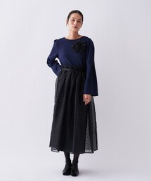 cloenc（クロエンス）の「【セットアイテム／オケージョン／手洗い可】ドットチュールレイヤードセットワンピース（ワンピース）」