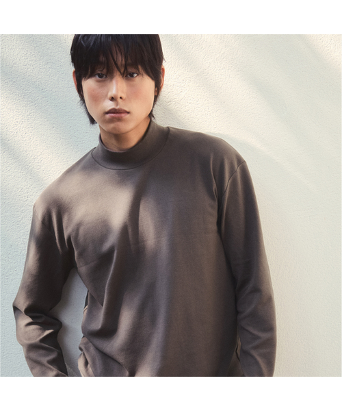 WEDNESDAY OASIS(ウェンズデーオアシス)の「レイヤードハーフネックポロTシャツ_3COLOR (W25-TP52)(Tシャツ/カットソー・メンズ・ブラウン/アイボリー/ブラック・MEDIUM/LARGE)」の3枚目の写真