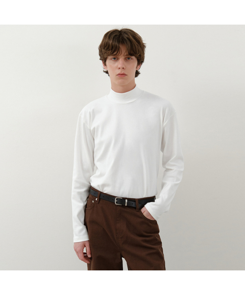 WEDNESDAY OASIS(ウェンズデーオアシス)の「レイヤードハーフネックポロTシャツ_3COLOR (W25-TP52)(Tシャツ/カットソー・メンズ・ブラウン/アイボリー/ブラック・MEDIUM/LARGE)」の1枚目の写真