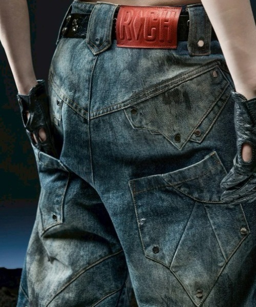 RICH(リッチ)の「【RICH】Knight Wide Dirty Washed Pants / 【リッチ】リベットダーティーウォッシュバルーンデニムパンツ(デニムパンツ・メンズ・ブルー・01/02)」の5枚目の写真