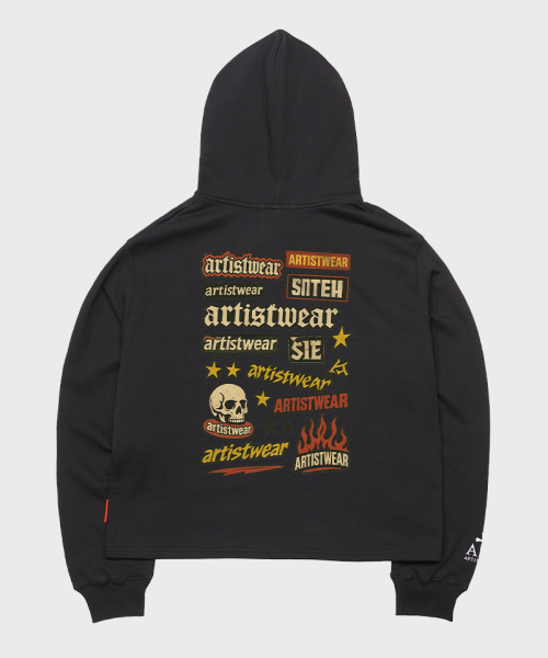 ARTISTWEAR（アーティストウェア）の「[ATW] スティッカーバムイージーフード（パーカー・レディース・グレー/ブラック・MEDIUM/LARGE/X-LARGE/XX-LARGE）」の9枚目の写真