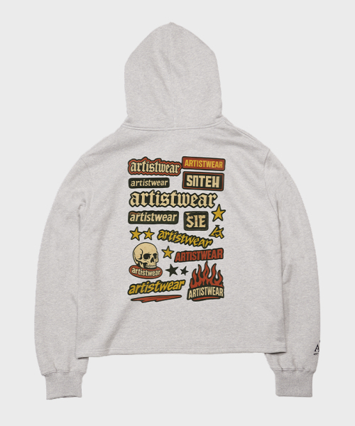 ARTISTWEAR（アーティストウェア）の「[ATW] スティッカーバムイージーフード（パーカー・レディース・グレー/ブラック・MEDIUM/LARGE/X-LARGE/XX-LARGE）」の12枚目の写真