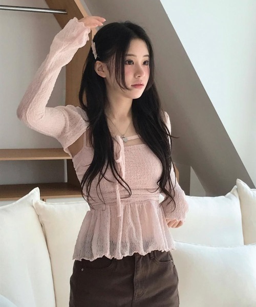 VIBGYOR(ヴィブジョー)の「【LAMPOON】レースボレロアンサンブル(アンサンブル・レディース・ホワイト/ピンク・MEDIUM/LARGE/SMALL)」の9枚目の写真