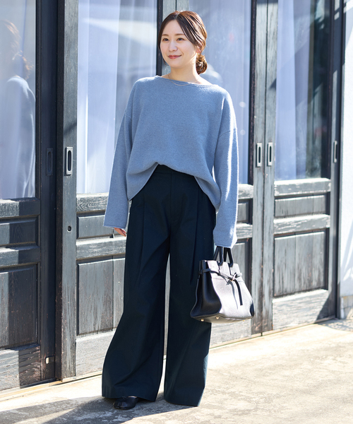 JOURNAL STANDARD（ジャーナルスタンダード）の「MUSIC クルーネックプルオーバー（ニット/セーター・レディース・ブラウン/アーミー/ネイビー/ブルー・FREE）」の8枚目の写真