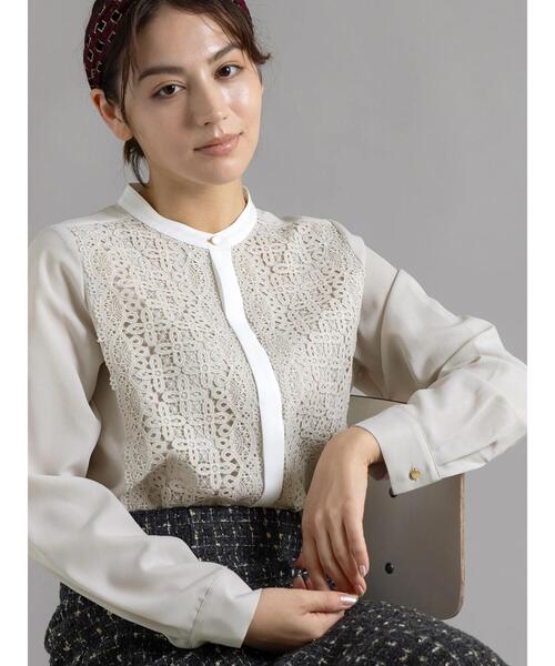 Te chichi（テチチ）の「【WEB限定カラーあり】フロントレースブラウス（シャツ/ブラウス・レディース・グレー/ネイビー/オフホワイト・F）」の18枚目の写真