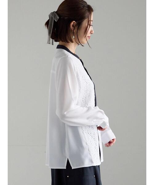 Te chichi（テチチ）の「【WEB限定カラーあり】フロントレースブラウス（シャツ/ブラウス・レディース・グレー/ネイビー/オフホワイト・F）」の22枚目の写真