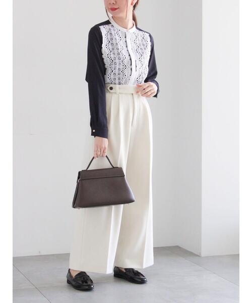 Te chichi（テチチ）の「【WEB限定カラーあり】フロントレースブラウス（シャツ/ブラウス・レディース・グレー/ネイビー/オフホワイト・F）」の15枚目の写真