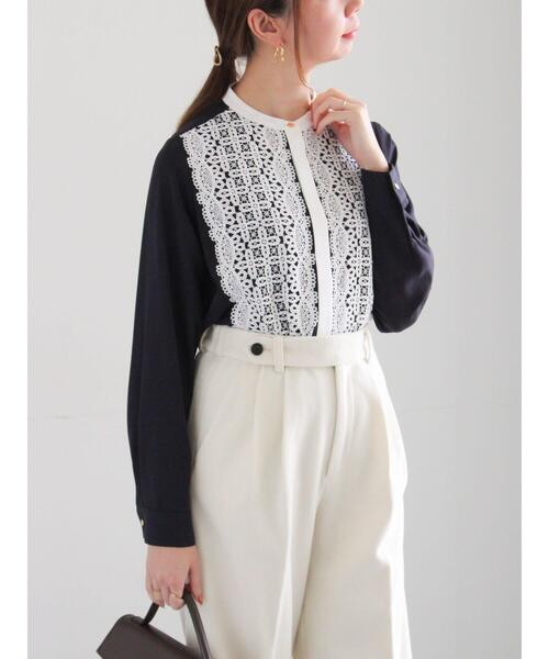 Te chichi（テチチ）の「【WEB限定カラーあり】フロントレースブラウス（シャツ/ブラウス・レディース・グレー/ネイビー/オフホワイト・F）」の16枚目の写真