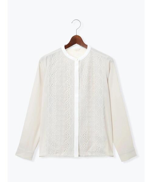 Te chichi（テチチ）の「【WEB限定カラーあり】フロントレースブラウス（シャツ/ブラウス・レディース・グレー/ネイビー/オフホワイト・F）」の7枚目の写真