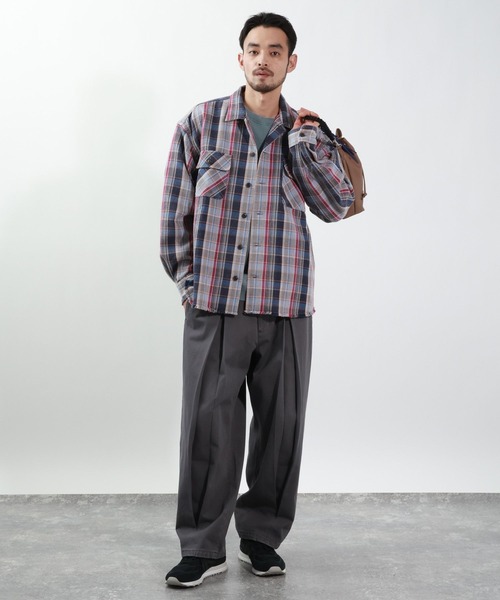 BAYFLOW（ベイフロー）の「マドラスヘビーチェックシャツ（シャツ/ブラウス・メンズ・ネイビー/チャコール・MEDIUM/LARGE）」の5枚目の写真