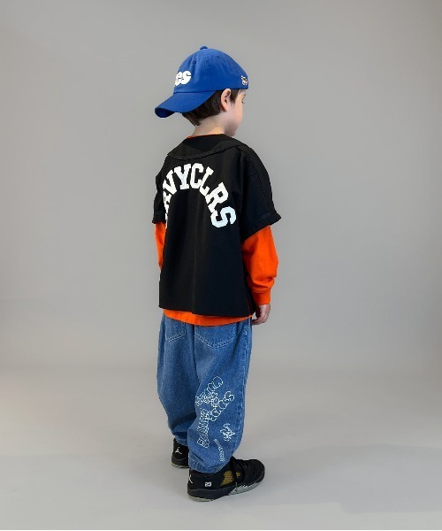 GROOVY COLORS(グルービーカラーズ)の「8oz Denim Graffiti Ballooned Long Pants(その他パンツ・キッズ・ブルー・115)」の6枚目の写真