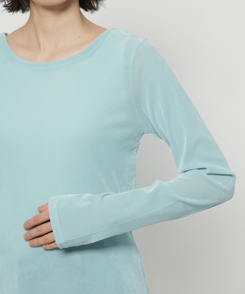niko and...（ニコアンド）の「シアーベロアプルオーバー（Tシャツ/カットソー・レディース・サックスブルー/アイボリー/ライトグリーン・FREE）」の18枚目の写真