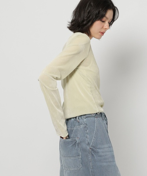 niko and...（ニコアンド）の「シアーベロアプルオーバー（Tシャツ/カットソー・レディース・サックスブルー/アイボリー/ライトグリーン・FREE）」の9枚目の写真