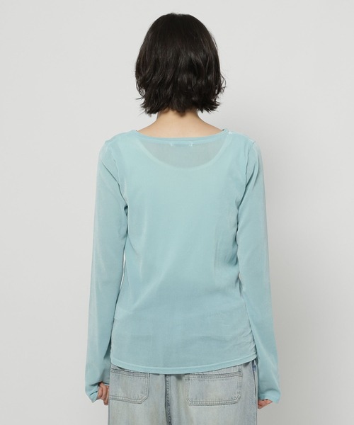 niko and...（ニコアンド）の「シアーベロアプルオーバー（Tシャツ/カットソー・レディース・サックスブルー/アイボリー/ライトグリーン・FREE）」の15枚目の写真