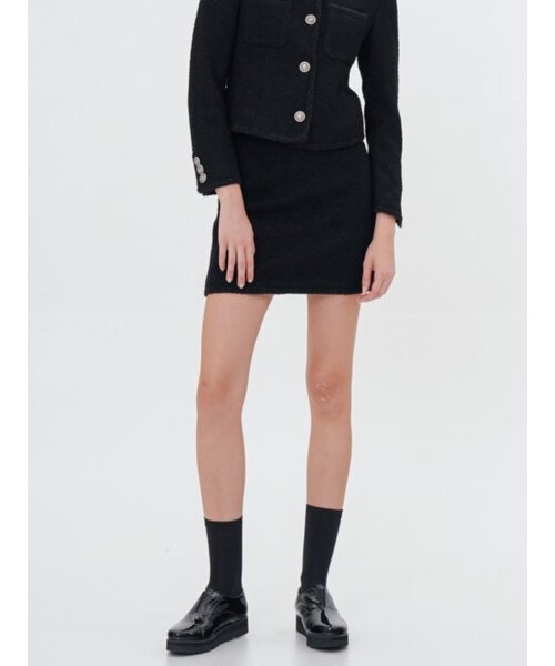 ACUD(アクド)の「Alpaca Tweed Mini Skirt _Black(スカート・レディース・ブラック・S/M)」の2枚目の写真