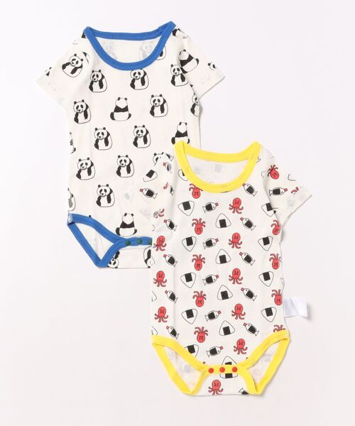 MARKEY'S（マーキーズ）の「2点セット/半袖ボディシャツ（ロンパース・キッズ・ホワイト系その他/ブルー系その他/マルチ・80/70）」の2枚目の写真