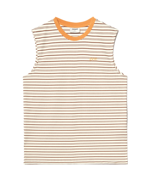 PIECEMAKER（ピースメーカー）の「STRIPE WAFFLE SLEEVELESS TOP (IVORY)（Tシャツ/カットソー・レディース・その他・M）」の3枚目の写真