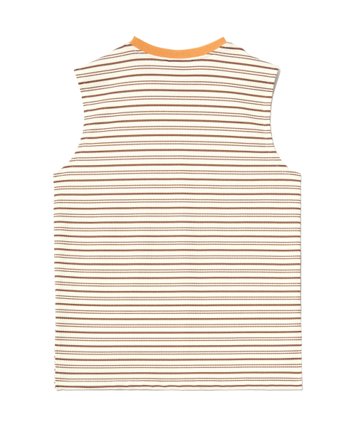 PIECEMAKER（ピースメーカー）の「STRIPE WAFFLE SLEEVELESS TOP (IVORY)（Tシャツ/カットソー・レディース・その他・M）」の4枚目の写真