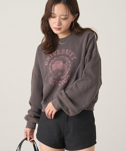 mline（エムライン）の「[mline]ダメージカレッジスウェット（Tシャツ/カットソー・レディース・ブラック/レッド・FREE）」の4枚目の写真