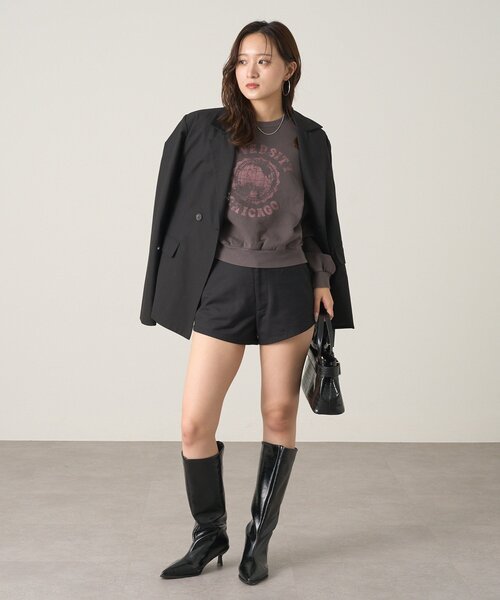 mline（エムライン）の「[mline]ダメージカレッジスウェット（Tシャツ/カットソー・レディース・ブラック/レッド・FREE）」の6枚目の写真