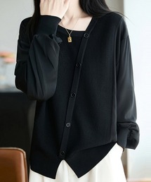 異素材切替ニット