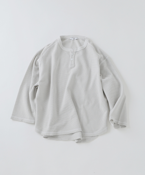 JOURNAL STANDARD relume（ジャーナルスタンダード　レリューム）の「製品染め バックピケ ヘンリーネック 7分袖 Tシャツ（Tシャツ/カットソー・メンズ・ナチュラル/グリーン系その他/ピンク系その他・LARGE/MEDIUM）」の18枚目の写真