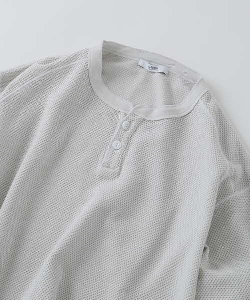 JOURNAL STANDARD relume（ジャーナルスタンダード　レリューム）の「製品染め バックピケ ヘンリーネック 7分袖 Tシャツ（Tシャツ/カットソー・メンズ・ナチュラル/グリーン系その他/ピンク系その他・LARGE/MEDIUM）」の17枚目の写真