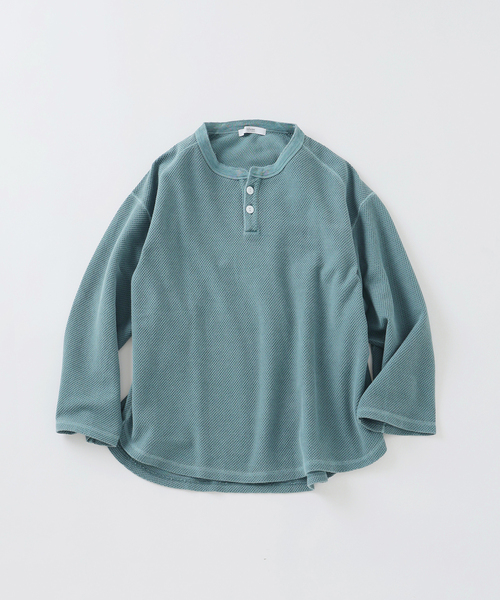 JOURNAL STANDARD relume（ジャーナルスタンダード　レリューム）の「製品染め バックピケ ヘンリーネック 7分袖 Tシャツ（Tシャツ/カットソー・メンズ・ナチュラル/グリーン系その他/ピンク系その他・LARGE/MEDIUM）」の16枚目の写真