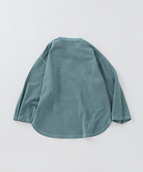 JOURNAL STANDARD relume（ジャーナルスタンダード　レリューム）の「製品染め バックピケ ヘンリーネック 7分袖 Tシャツ（Tシャツ/カットソー・メンズ・ナチュラル/グリーン系その他/ピンク系その他・LARGE/MEDIUM）」の9枚目の写真