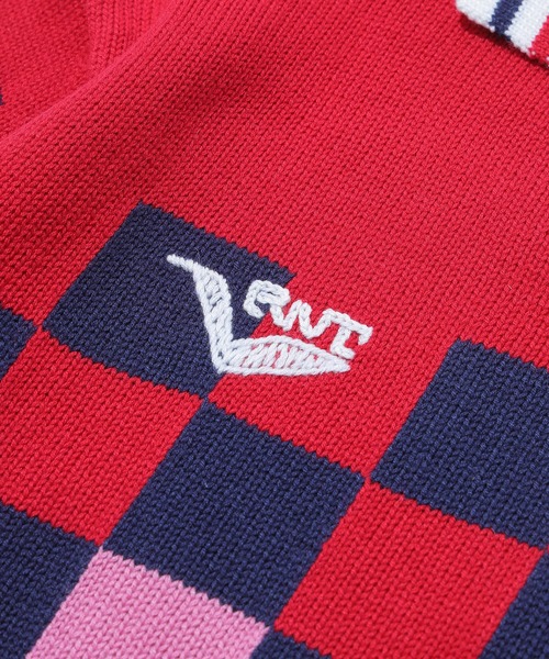 RICE NINE TEN(ライスナインテン)の「RICE NINE TEN KNITTING CHECKRD SOCCER JERSEY KN-CH-SOC(ニット/セーター・メンズ・ライトグリーン/ネイビー/オフホワイト・2)」の7枚目の写真