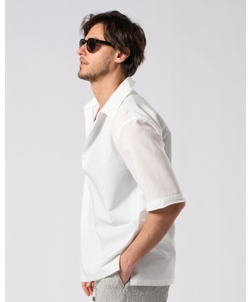 wjk（ダヴルジェイケイ）の「skipper shirt H/S（シャツ/ブラウス・メンズ・ブラック/ホワイト/ブラック×ホワイト/ネイビー・SMALL/MEDIUM/LARGE/X-LARGE）」の6枚目の写真