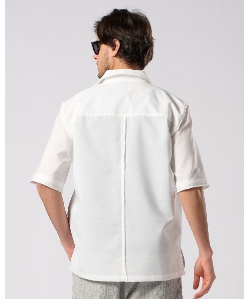 wjk（ダヴルジェイケイ）の「skipper shirt H/S（シャツ/ブラウス・メンズ・ブラック/ホワイト/ブラック×ホワイト/ネイビー・SMALL/MEDIUM/LARGE/X-LARGE）」の7枚目の写真