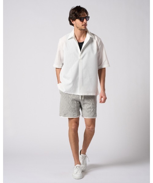 wjk（ダヴルジェイケイ）の「skipper shirt H/S（シャツ/ブラウス・メンズ・ブラック/ホワイト/ブラック×ホワイト/ネイビー・SMALL/MEDIUM/LARGE/X-LARGE）」の16枚目の写真