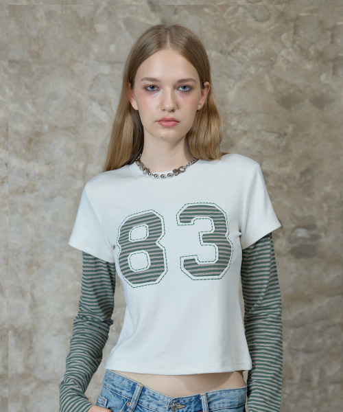 LARTIGENT(ラーティゼン)の「L13 STRIPE T-SHIRT(IVORY)(Tシャツ/カットソー・レディース・その他・FREE)」の2枚目の写真
