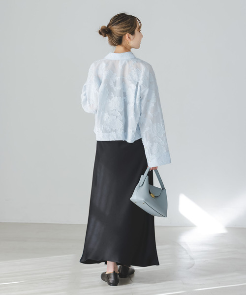 Noble（ノーブル）の「フラワージャガードショートシャツ（シャツ/ブラウス・レディース・ホワイト/サックスブルー・FREE）」の18枚目の写真