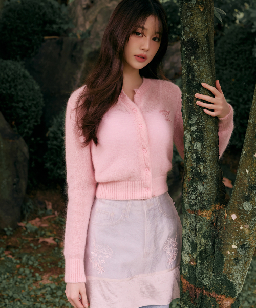 ROLAROLA(ロラロラ)の「MOHAIR WOOL BLENDED CARDIGAN PINK(カーディガン/ボレロ・レディース・ピンク・FREE)」の2枚目の写真