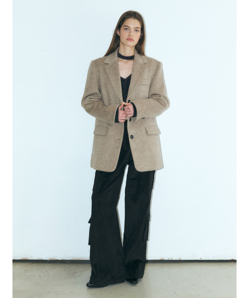 ETMON(エトモン)の「Alpaca Wool Winter Jacket, Mocha Brown(テーラードジャケット・レディース・その他・FREE)」の2枚目の写真