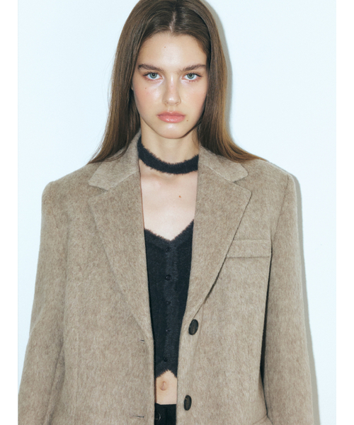 ETMON(エトモン)の「Alpaca Wool Winter Jacket, Mocha Brown(テーラードジャケット・レディース・その他・FREE)」の4枚目の写真